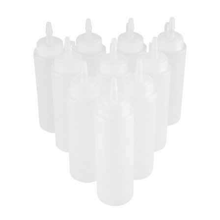240ml 10 stk/sett Plast krydderdispenser for olje, eddik og krem (hvit)