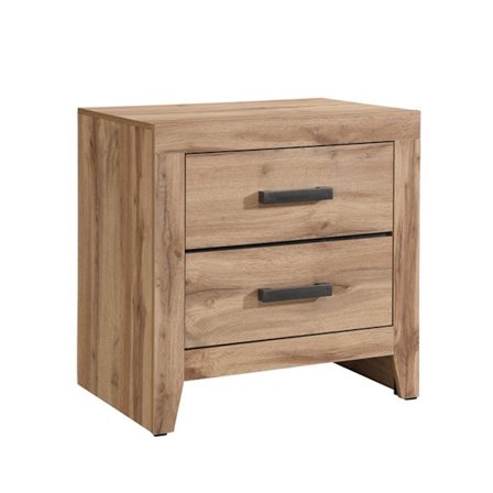 Natbord med 2 skuffer, naturlig træfinish