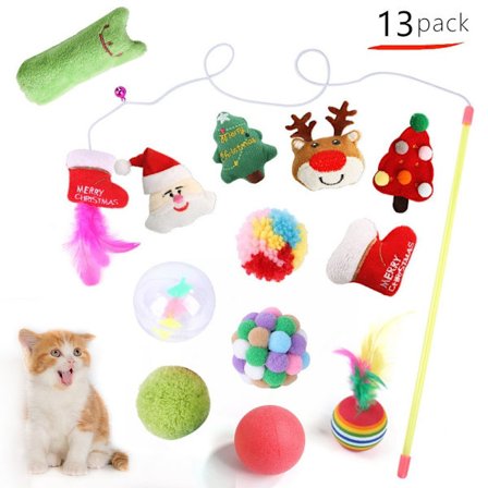 Christmas Cat Teaser Wand Pet Cat Toys 13 ST 13 ST