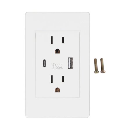 US Stikkontakt Vegguttak USB Type C Multifunksjonell Høy Sikkerhetskontakt 110-220V Hjemmebruk
