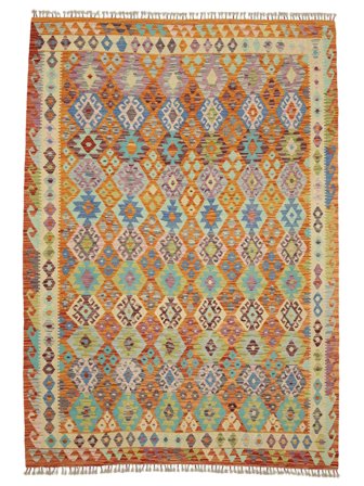 207X292 Alfombra Oriental Kilim Afghan Old Style (Lana, Afganistán)