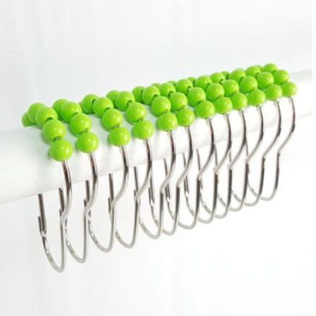 Duschdraperikrokar, ringar, duschdraperi i rostfritt stål