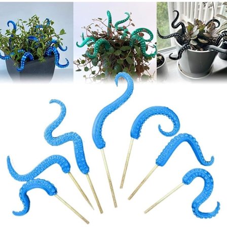 Glow-in-the-Dark Bläckfisk Tentakel Insatser, Dekorativa Växttillbehör, Blå