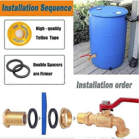 Regntunna Kran, Mässingskran Kit för Regnvattenstunna