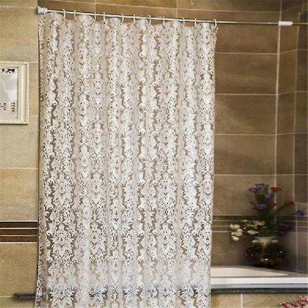 White Curtain Waterproof Shower Curtains For Bathroom Peva 180x200cm