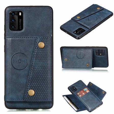 Huawei P40 Pro - Stilfuldt smart cover med kortholder Mörkblå