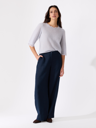 MATCH - Sabrine linbukse - Marie Philippe - Str. 42 - Dame - Bukser & Jeans - Blå - 100% lin