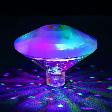 Damlys, RGB undervannslys, diskofestlys, flerfargede bassenglys med 7 lysmoduser for fontene osv., flytende badelys
