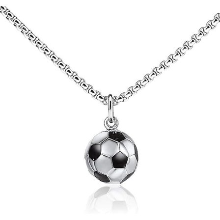(50+5 Cm) Fotball-Smykke med Vedheng, Rustfritt Stål, Passer for Barn, Jenter, Idrettsutøvere, Menn og Kvinner, Unisex Smykker, Fin Gave