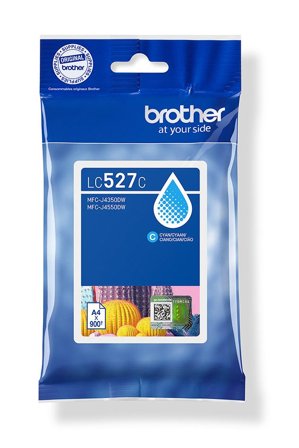 Brother LC527C Cyan standard ink cartridge, yield up to 900 pages