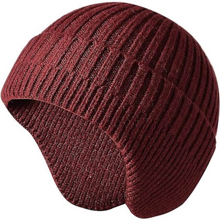 Dammössa för män Vintermössa med öronlappar Stickad mössa i ull