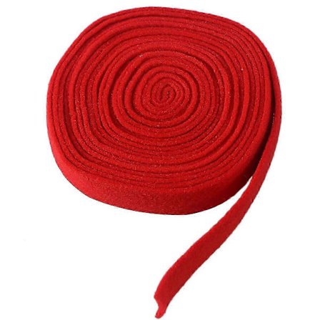 Uldfilt bånd til DIY-håndværk, patchwork dekoration, applikationer og dekorative mærker, materiale roset juletræskranse bånd 5 x 500 cm (rød)