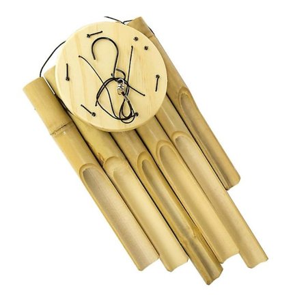 WABJTAM Bambus Vindspil, 34,5 tommer Håndlavet Vægophæng Musik Bambus Vindspil med Dyb Tone til Indendørs Udendørs