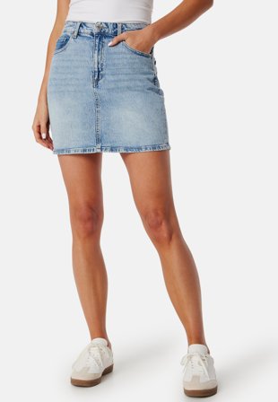 VERO MODA Vmtessa High Rise short denim skirt Light Blue Denim Klær
