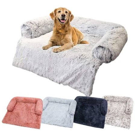 Mordely Avtagbar Plysch Pet Bed Hund Soffa GRÅ 62X62X15CM