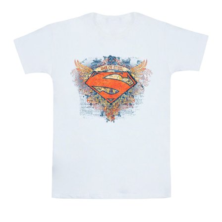 DC Comics Boys Superman Wings Shield T-shirt 12-13 år Vit