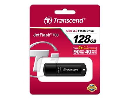 Transcend JetFlash 700 - USB-flashstasjon - 128 GB