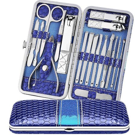 Pedikyr- og manikyrneglesakssett, 18 deler Neglefil Neglesaks Neglestell Reise skjønnhetssett