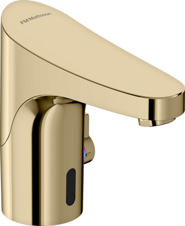 FM Mattsson 1641-0005 Tvättställsblandare beröringsfri, utan bottenventil, Eco Mässing, Badrum