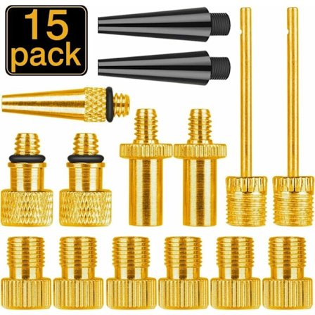 Sykkelventil adapter 15stk sykkelventil adapter, ballpumpe nål