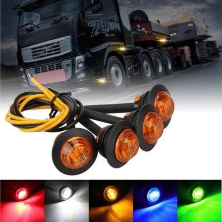 10 stykker 24V LED Side Markør Blinklys Lys Lastbil Advarsel Baglygte Trailer