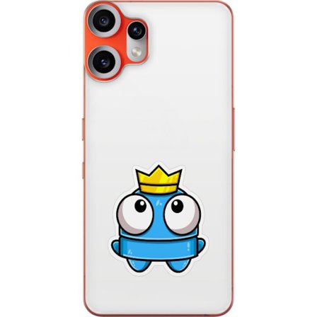 Kompatibelt Mobildeksel til Nothing Nothing CMF Phone 2 Pro Blå tegneseriefigur med krone og store øyne i leken kongelig stil