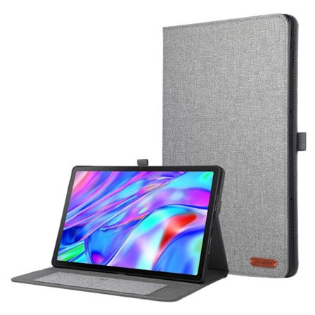 Lenovo Idea Tab Plus Wallet Cover Stand Card Holder Cloth Texture - Grey