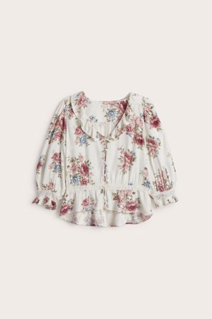 Newbie | Blus med volang Newbie Woman | Offwhite