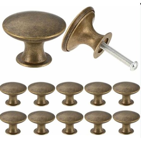 12 stk. Vintage Chic Antik Messing Skabsknopper til Køkkenmøbler Dør