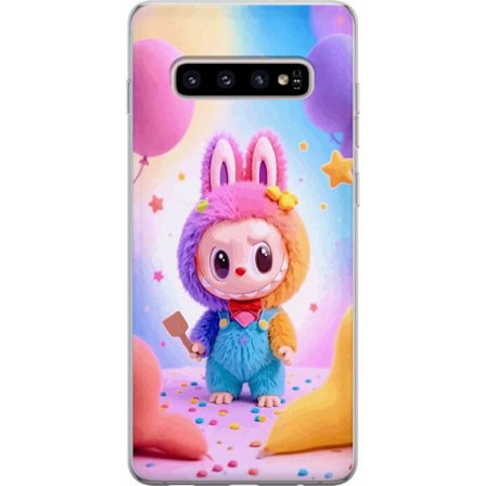 Kompatibel Mobilcover til Samsung Samsung Galaxy S10+ Vinyl monster figur kanin med nøglering