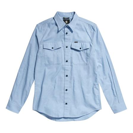 G-star, Overhemd- GS Marine Slim FIT Shirt L/S Blauw, Heren, Maat:L