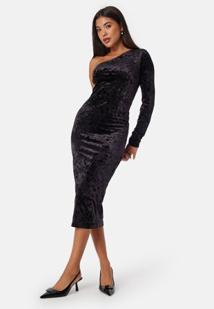 BUBBLEROOM - One Shoulder Velvet Dress - XS
