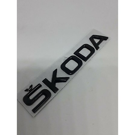 Skoda Sort Metal Emblem Bogstaver Badge Skoda Høj Kvalitet