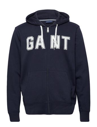 Logo Full Zip Sweat Hoodie Blue GANT