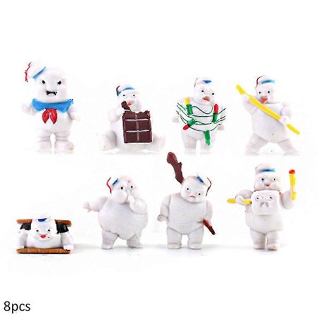 8-pack Ghostbusters Afterlife Mini Söta Figurer Puft Marshmallow Man Leksaker Dockor Barn Julgåva