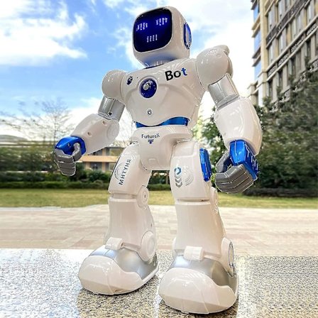 Smarte robotter til børn, stor programmerbar interaktiv RC-robot med stemmestyring, appkontrol, gave til 4 5 6 7 8 9 år gamle børn drenge og piger