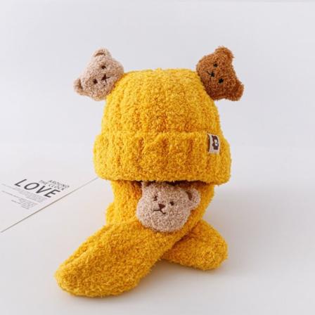 Baby talvihattu set Pehmohuivit KELTAINEN yellow