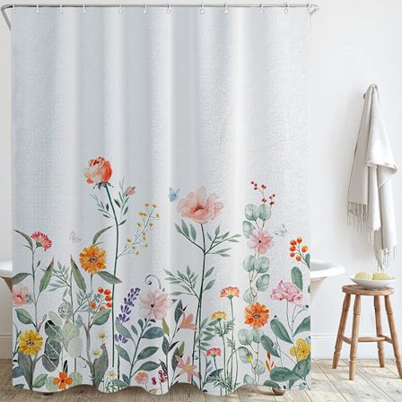 Boheme badeforhæng, blomster badeforhæng, farverigt vestligt rose badeforhæng, sommer badeforhæng, moderne badeforhæng