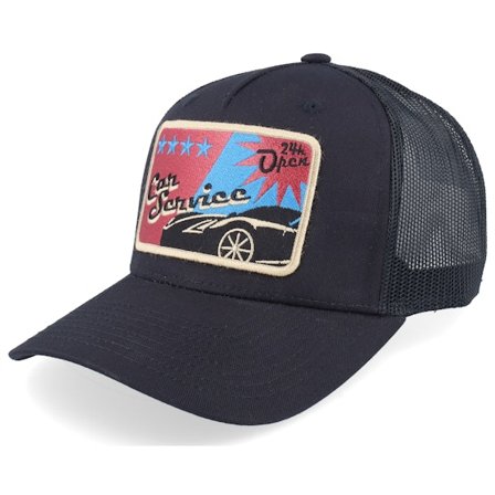 Iconic - Noir trucker Casquette - Car Service Sign Patch Black A-frame Trucker @ Hatstore