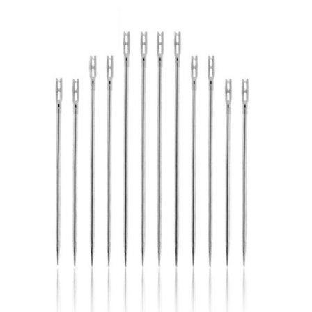 12 Stk. Nåle med nem trådning Blinde nåle Åben selvtrådning