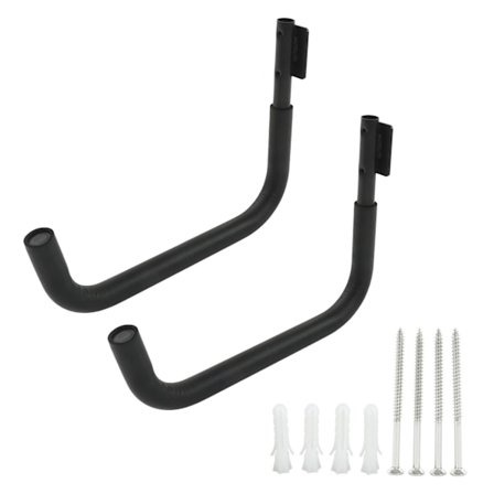 1 par kajakk veggmontert stativ i stål med beskyttende skumdeksel 99 pund jumbo garasjeoppbevaringskroker universal for kajakk kano stort skateboard 