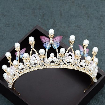 Crystal Princess Crown Rhinestone Tiara för flickfödelsedag