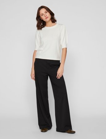 Vila Viril 2/4 Sleeve O-Neck Knit Top - Noos - White - XS