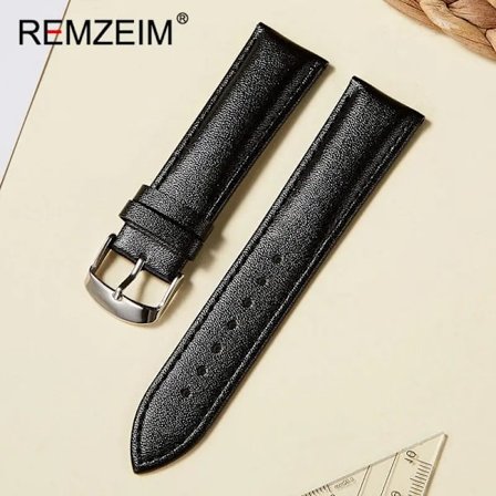 Ægte læder urrem 16mm 18mm 20mm 22mm ur dame pink rød hvid håndledsrem håndledstropper sort