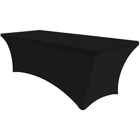 Strækbart Lycra Duge til 6ft Bord - Sort - Rektangulær - Ensfarvet