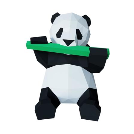 1 stk Panda og Bambus Papirmodellsett, Papirmodell Hjemmedekor