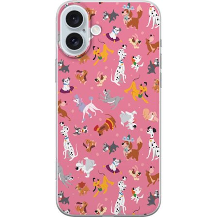 Kompatibelt Mobilskal till Apple Apple iPhone 16 Plus Söt Hundmönster i Rosa Lekfull Cartoon Stil