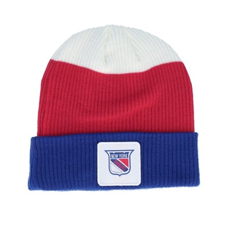 Fanatics - NHL Blauw cuff Beanie - New York Rangers Showboat Deep Royal/Red/Natural Cuff @ Hatstore