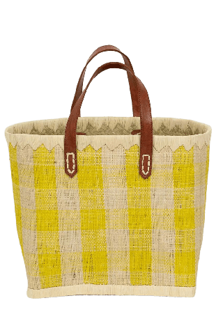 A World of Craft RAFFIA Väska rutig L Förvaring Unisex Gul