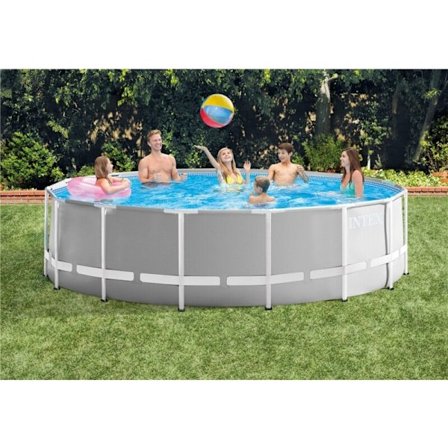 Intex Prism Rörpool 457x122cm inkl. filterpump, säkerhetsstege, markskydd och poolskydd.